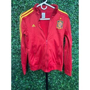 ADIDAS 2011 Spain track jacket, small, red and gold, rare, lightweight